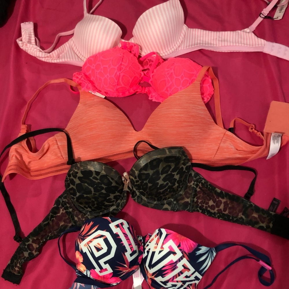New Victoria secret pink bra bundle 32A